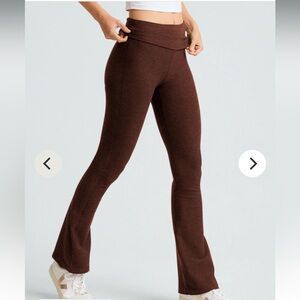 Beyond Yoga Spacedye Foldover Bootcut Pant in Chocolate Heather